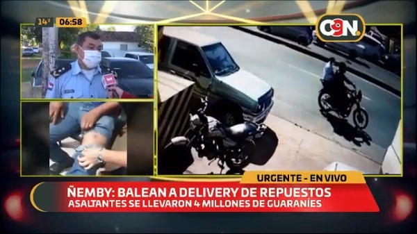 Asaltantes balean a delivery de repuestos y se alzan con G. 4.000.000