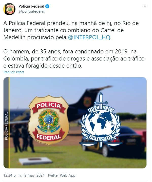 Policía brasileña detiene miembro de Cartel de Medellín buscado por Interpol - Mundo - ABC Color