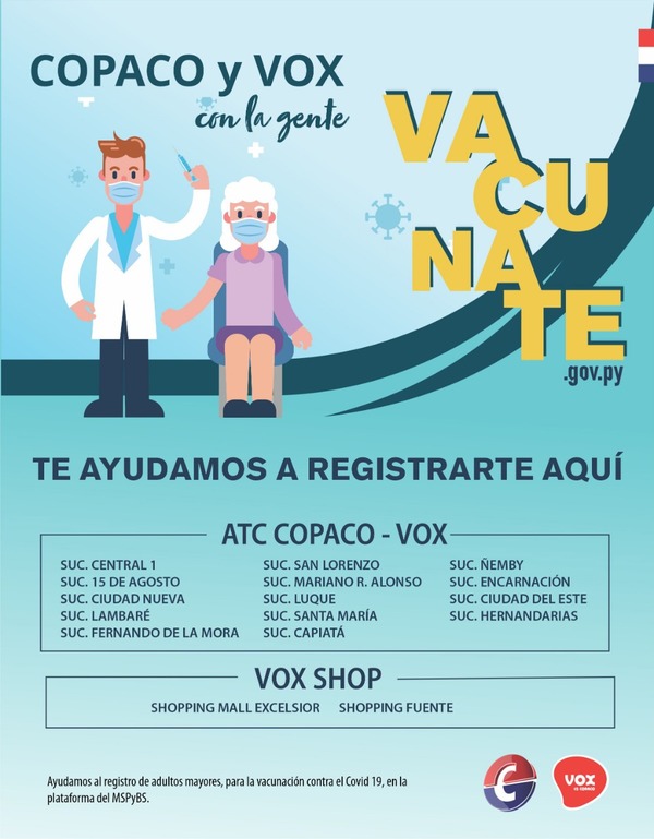Copaco y VOX colaborarán con agendamiento de adultos mayores para la vacunación anticovid-19 | .::Agencia IP::.