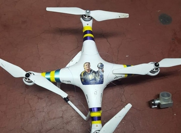 Especialista determina si dron pisoteado por futbolista volverá a servir