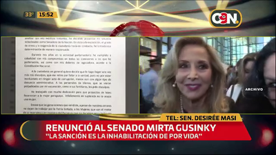 Renunció Mirta Gusinky al Senado - C9N