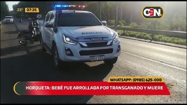 Horqueta: Bebé muere arrollada por transganado sobre la Ruta 05 - C9N