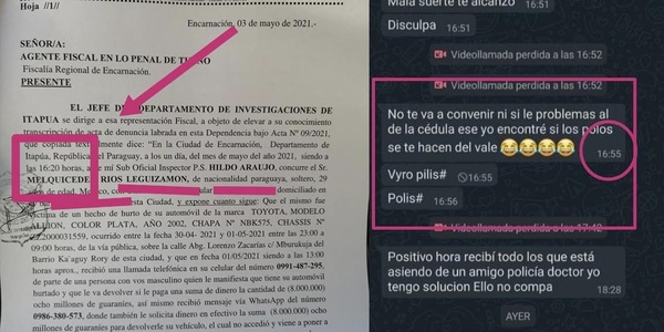 AGENTES DE INVESTIGACIONES EN LA MIRA POR EL ROBO DE UN AUTOMÓVIL