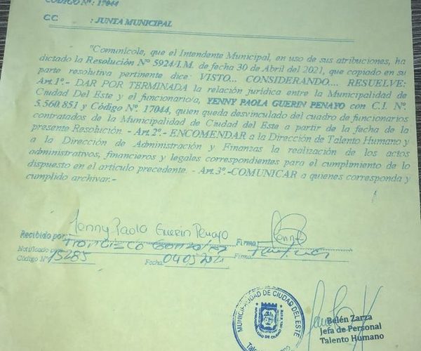 Miguel Prieto echa de la municipalidad a funcionaria por tener el apellido Guerín