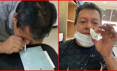 Viralizan vídeo de Vicente Prieto “inhalando medicamento”