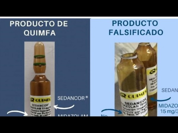 ALERTAN CIRCULACIÓN DE AMPOLLAS FALSIFICADAS DE MIDAZOLAM