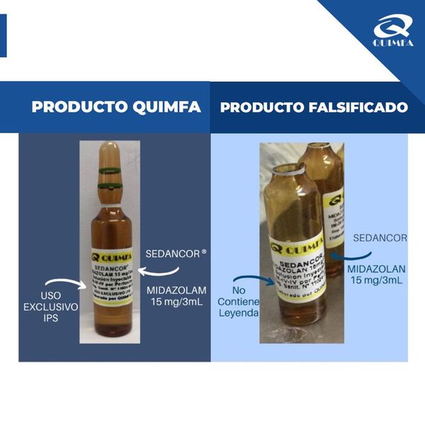 Farmacéutica alerta sobre circulación de ampollas falsificadas de midazolam - Nacionales - ABC Color