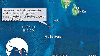 Restos del cohete chino cayeron ayer en el océano Índico
