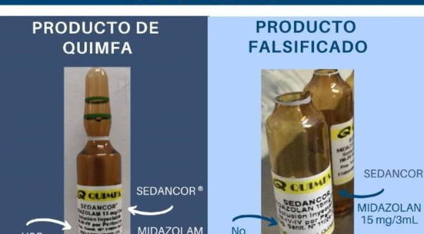 Alertan circulación de ampollas falsificadas de midazolam - Noticiero Paraguay
