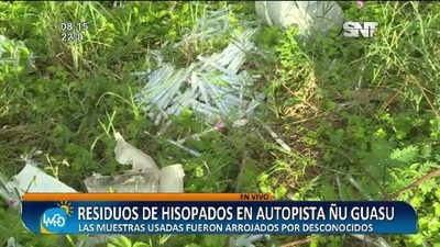 Hisopos usados fueron arrojados en la Autopista Ñu Guasú - SNT