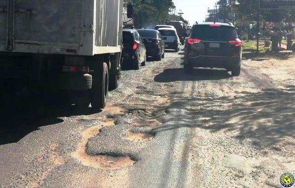 Ruta Luque - San Lorenzo, en pésimo estado •