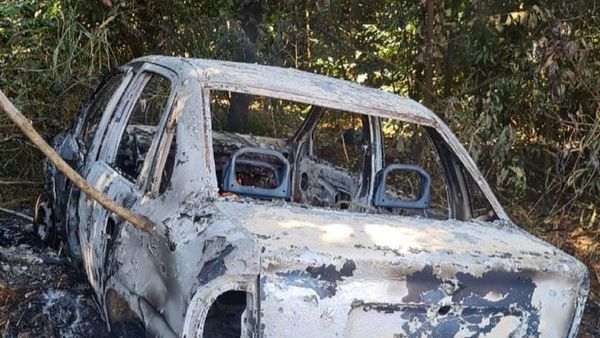 Incineran vehículo utilizado en millonario asalto en Amambay