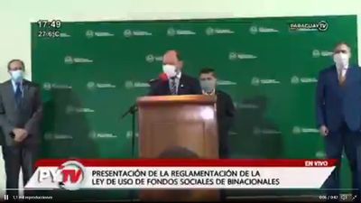 Vaga presentación de la reglamentación de la ley para usos de fondos de binacionales