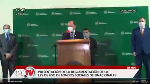Vaga presentación de la reglamentación de la ley para usos de fondos de binacionales
