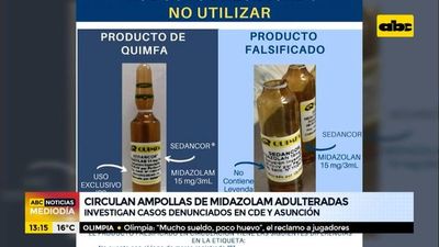 ¿Cómo identificar a las ampollas de midazolam adulteradas? - ABC Noticias - ABC Color