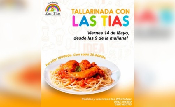 Hogar Las Tías organizan tallarinada para este viernes