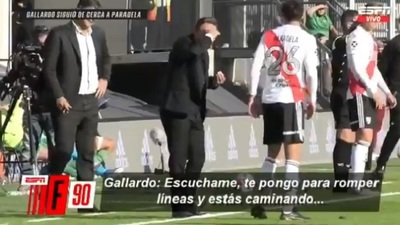 "Estás caminando": Gallardo fulminó a Paradela en pleno partido