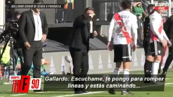 "Estás caminando": Gallardo fulminó a Paradela en pleno partido