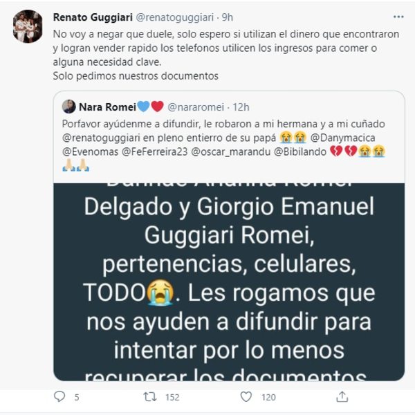 Hijo de “Chan” Guggiari, víctima de robo en pleno entierro y piden ayuda para recuperar documentos - Nacionales - ABC Color