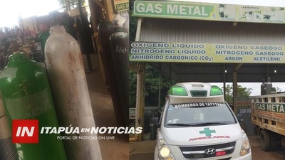 YATYTAY: BOMBEROS VIAJARON HASTA MINGA GUAZÚ PARA RECARGAR O2 EN BALONES.