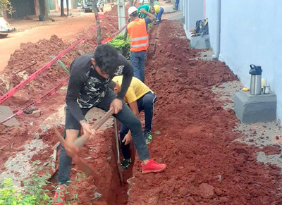 Con apoyo de la Essap ejecutan obras de la Municipalidad de Asunción