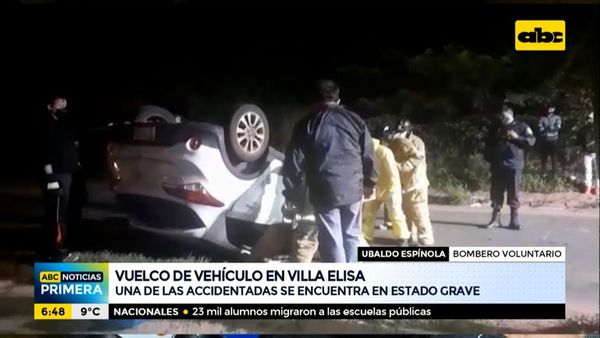 Vuelco de vehículo en Villa Elisa - ABC Noticias - ABC Color