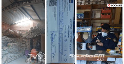 HURTAN CHEQUE DE UN LOCAL DE VENTAS DE MATERIALES DE CONSTRUCCIÓN
