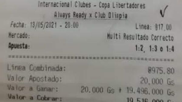 Olimpia hizo ganar millones a apostadores