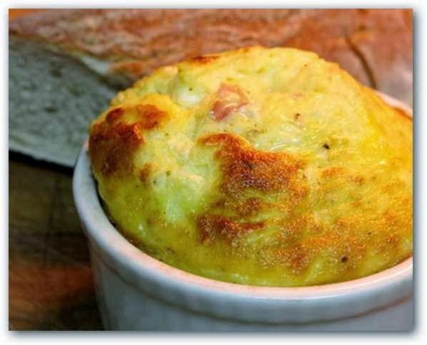 Soufflé de choclo/maíz y puerros