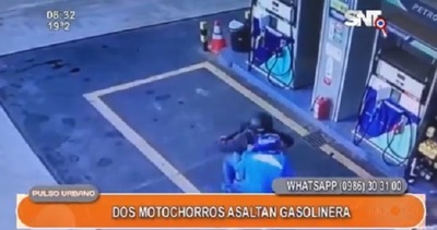 Delincuentes se llevan recaudación y celular de gasolinera en Luque