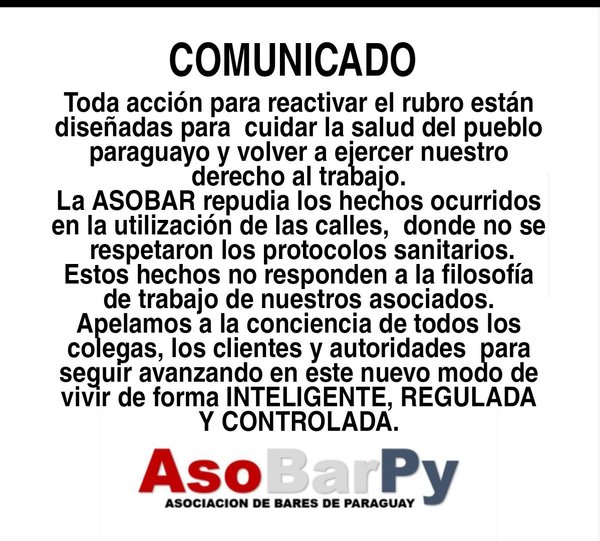 ASOBAR repudia incumplimiento de protocolos sanitarios en las calles | Noticias Paraguay