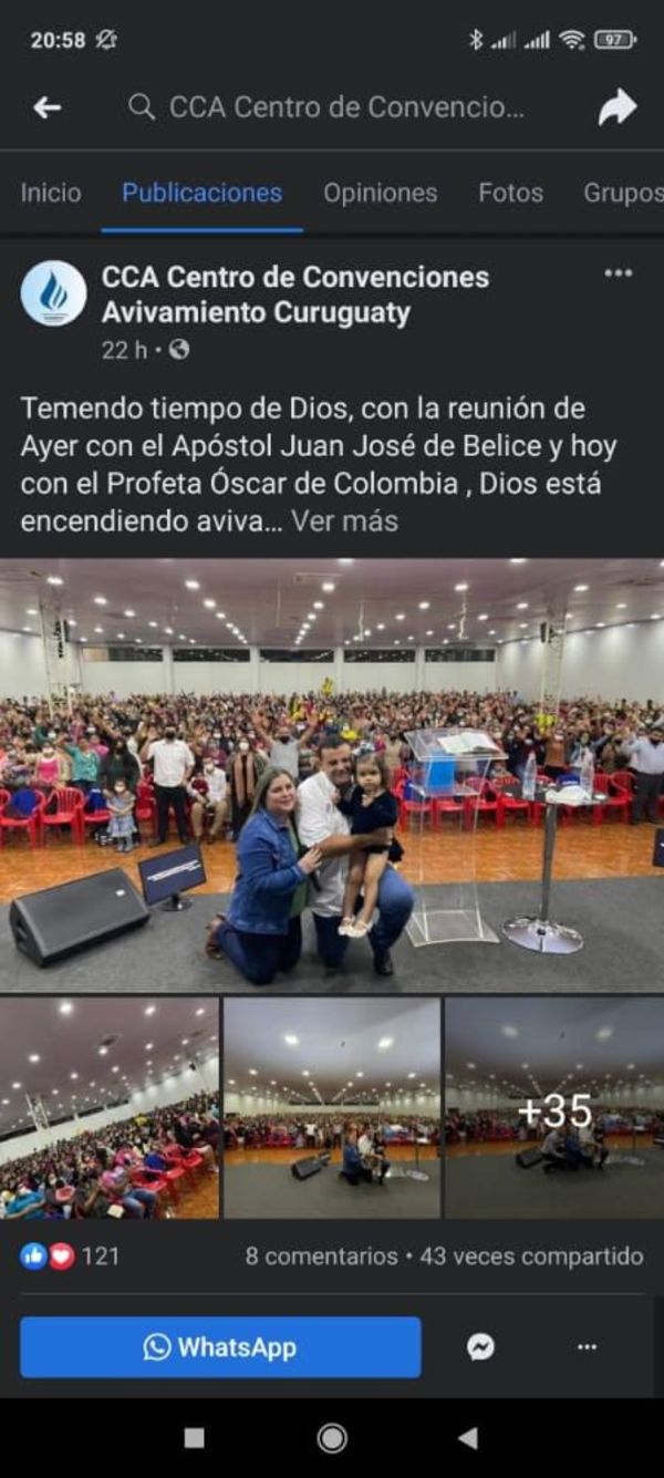 Fiscalía toma intervención en aglomeración en templo evangélico de Curuguaty - Nacionales - ABC Color