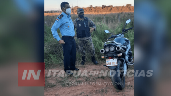 RECUPERAN UNA MOTOCICLETA ROBADA A UN TRABAJADOR DE TELEFONÍA.