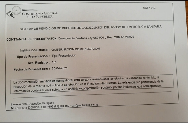 Afirman que Gobernación de Concepción rindió cuentas de fondos de emergencia