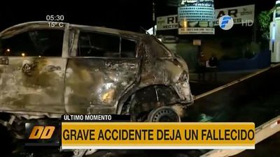 Joven muere al chocar e incendiarse su auto en Fernando de la Mora