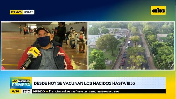 Desde hoy, vacunan a nacidos hasta 1956 - ABC Noticias - ABC Color