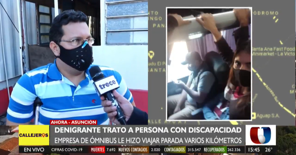 Indignante trato: mujer con discapacidad viajó parada durante varias horas
