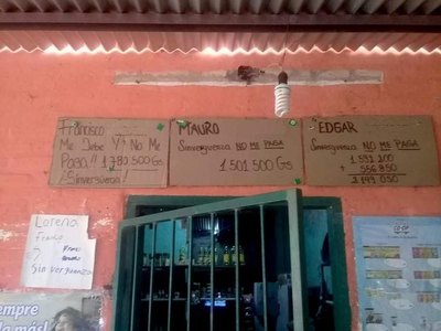 Crónica / Escrachan con carteles a los ¡morosos!