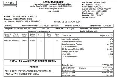 Pagaba 70 mil, ahora le facturaron más de 700 mil » San Lorenzo PY