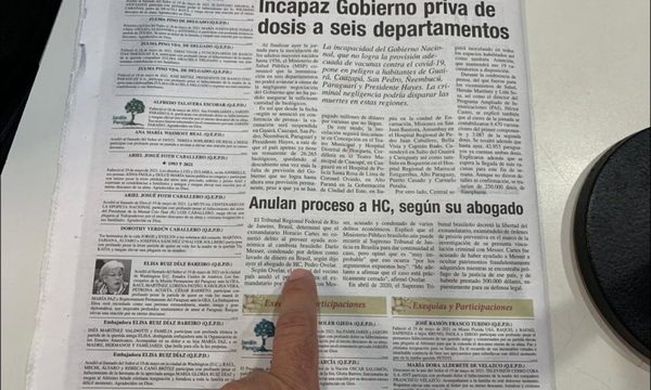 Tras unánime decisión de Tribunal brasileño a favor de HC, ABC “exilió” sus 50 temas de tapa a sección exequias