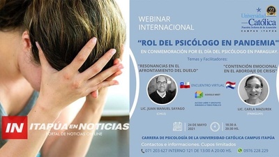 EN LA SEMANA DEL PSICÓLOGO, INVITAN AL WEBINAR «ROL DEL PSICÓLOGO EN PANDEMIA»