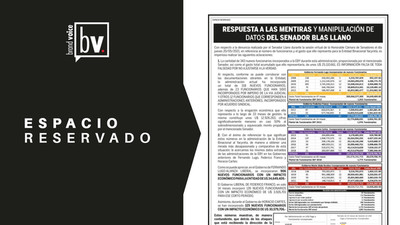 ESPACIO RESERVADO: RESPUESTA A LAS MENTIRAS Y MANIPULACIÓN DE DATOS DEL SENADOR BLAS LLANO