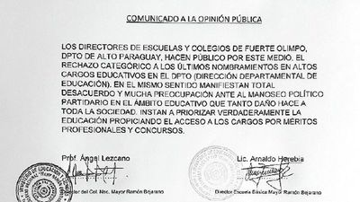 Repudian manoseo político en Dirección Regional del MEC