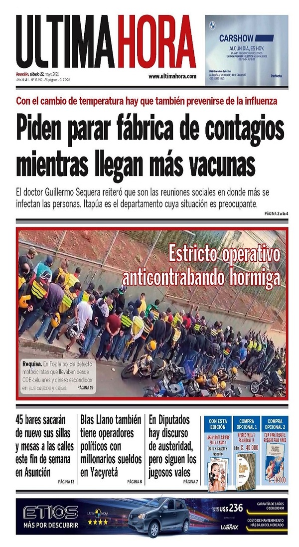 Portadas de este sábado 22 de mayo de 2021
