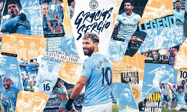 Dos goles de Kun Agüero en su despedida del Manchester City