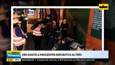 SEN asistió a indigentes expuestos al frío - ABC Noticias - ABC Color