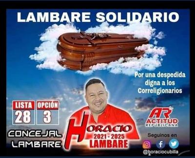Desmienten la autoría de un afiche de campaña con ataúd