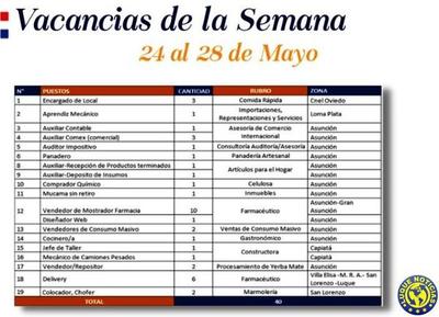 Ministerio de Trabajo dispone de 40 nuevas vacancias laborales •