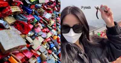 Viaja 10.000 kilómetros para cortar “candado del amor” que puso con su ex en 2019 - C9N