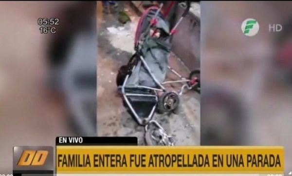 Familia entera fue atropellada en parada de ómnibus